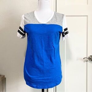 Pink colorblock short sleeve tee size small